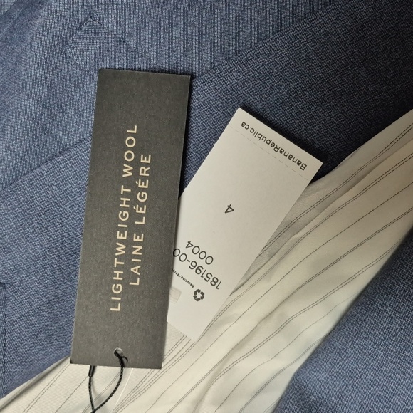 Banana Republic Chambray Lightweight Wool Vest In Spa Blue Size 4, New With Tags - Picture 7 of 16